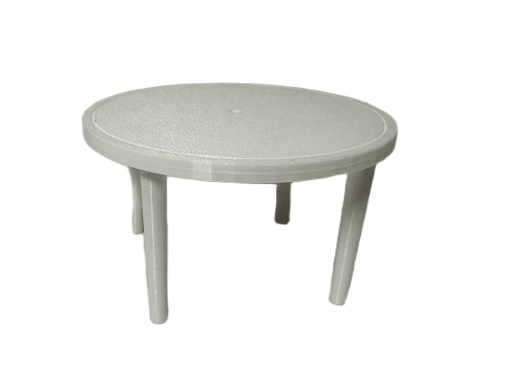Mini Materials 1/12 Scale White Patio Table with 4 White Chairs Miniature Set - View 7