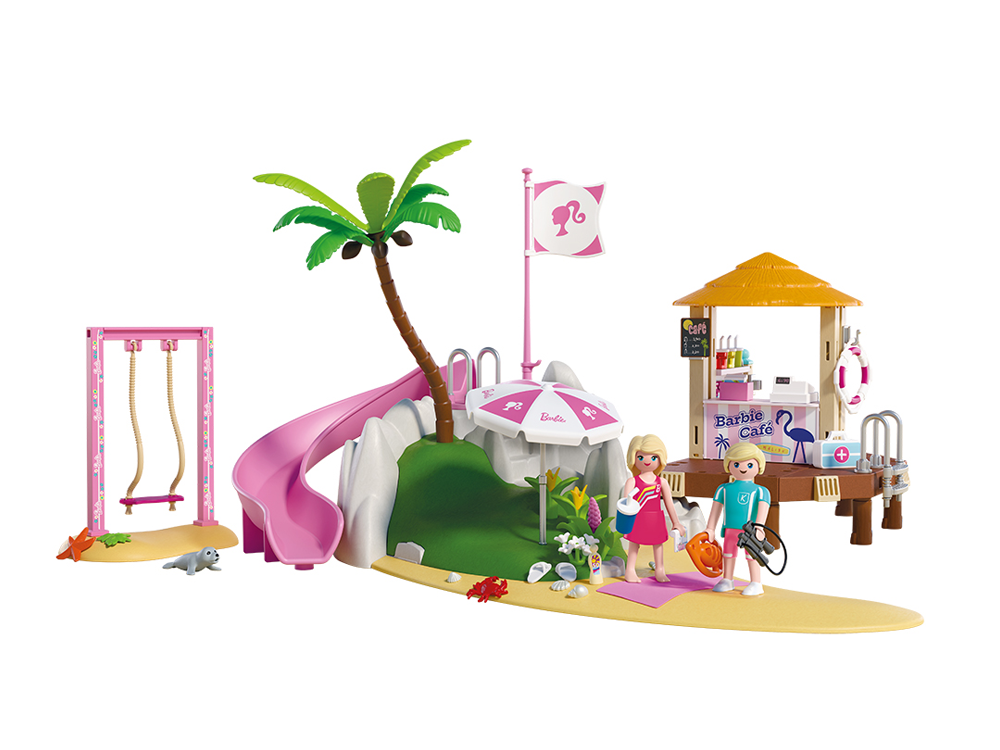 Playmobil x Barbie Beach Cafe Playset with Barbie and Ken Figures - View 2