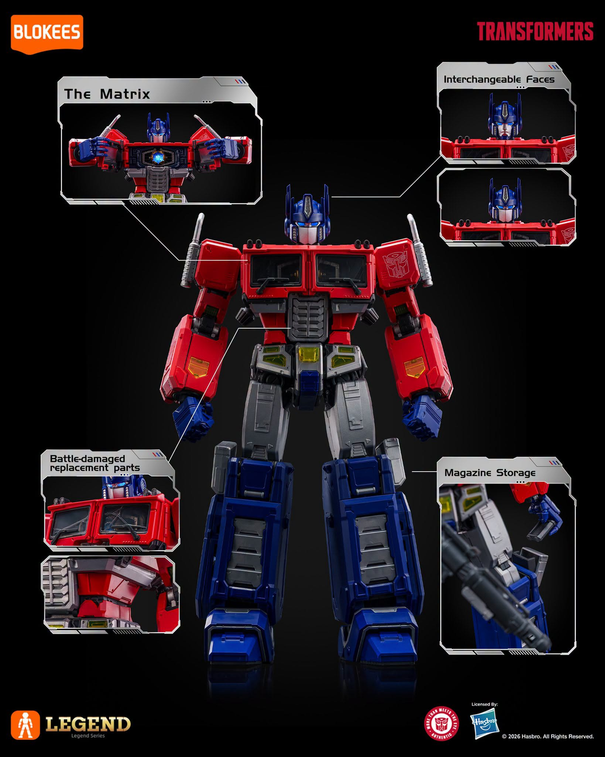 Blokees Transformers Action Edition 07 Optimus Prime (Ver.Evo) 7.9-Inch Model Kit - View 14