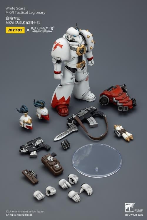 JoyToy Warhammer The Horus Heresy White Scars MKVI Tactical Legionary 1/18 Scale Action Figure - View 13