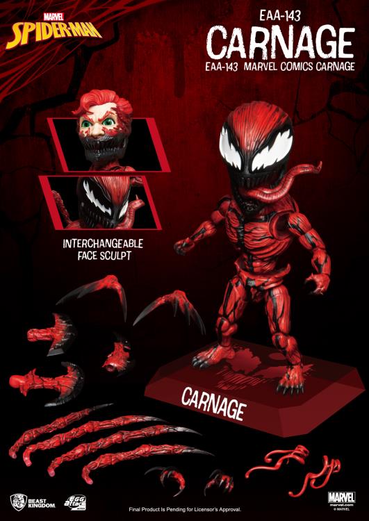 Beast Kingdom Marvel Comics Egg Attack Action EAA-143 Carnage Figure, 6-Inch - View 10