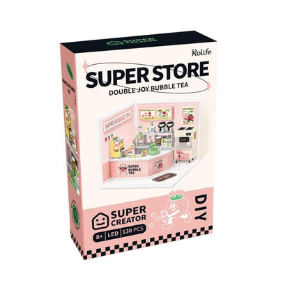 Rolife Super Creator DIY Super Store Double Joy Bubble Tea Model Kit, 6-Inch - View 9