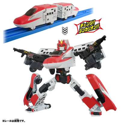 Takara Tomy Shinkansen Transformation Robo Shinkalion Plarail-Shinkalion SGX E5 and E6 Plastic Figure Set - View 5