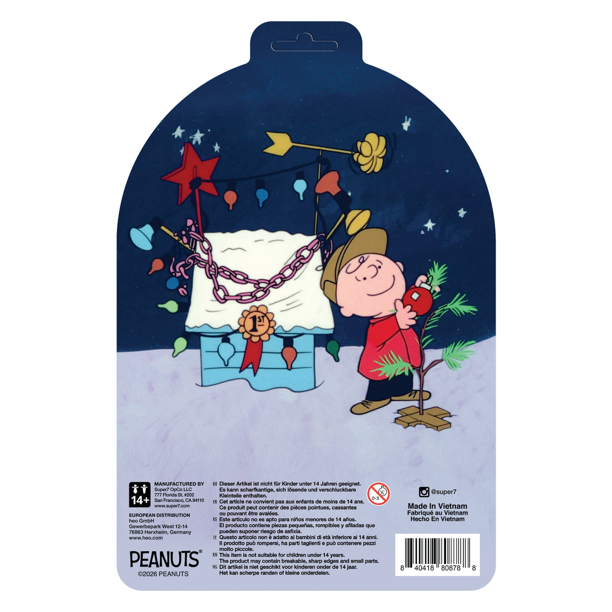 Super7 Peanuts ReAction Charlie Brown and Sad Tree (Snow Globe Card Back) Action Figure - View 5