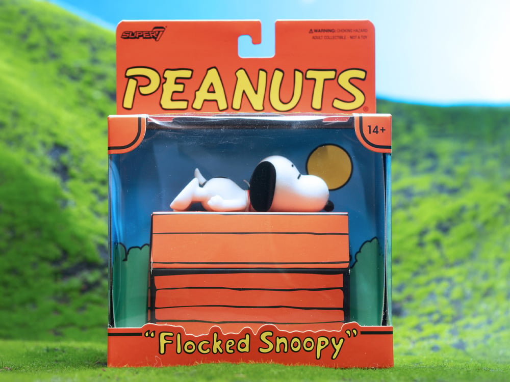 Super7 Peanuts ReAction Sleeping Snoopy (Flocked) Action Figure - View 2