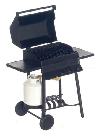 Mini Materials 1/12 Scale Propane Grill Metal Miniature Accessory, 1.5-Inch