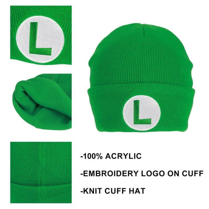 Bioworld Super Mario Embroidered Luigi Cuff Beanie Hat - View 8