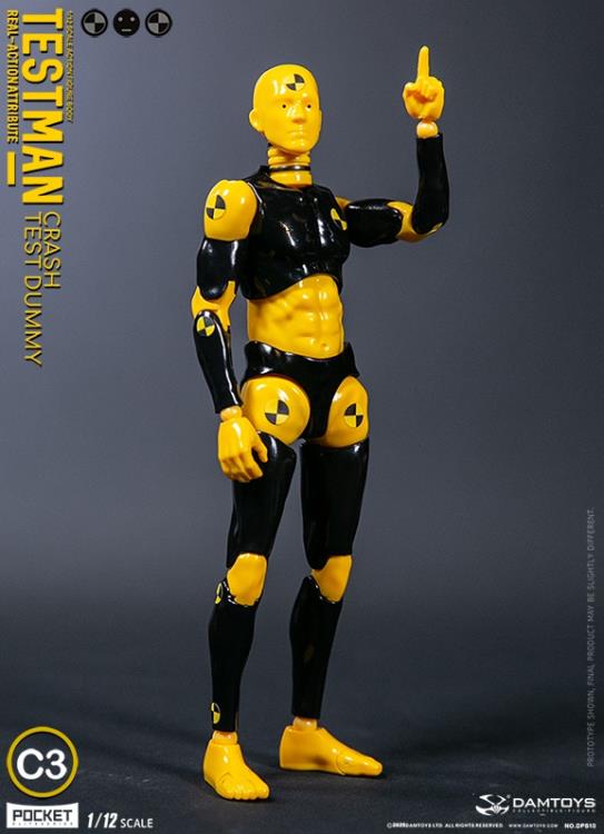 Damtoys Testman Pocket Elite Real-ActionAttribute Crash Test Dummy C3 1/12 Scale Action Figure - View 3