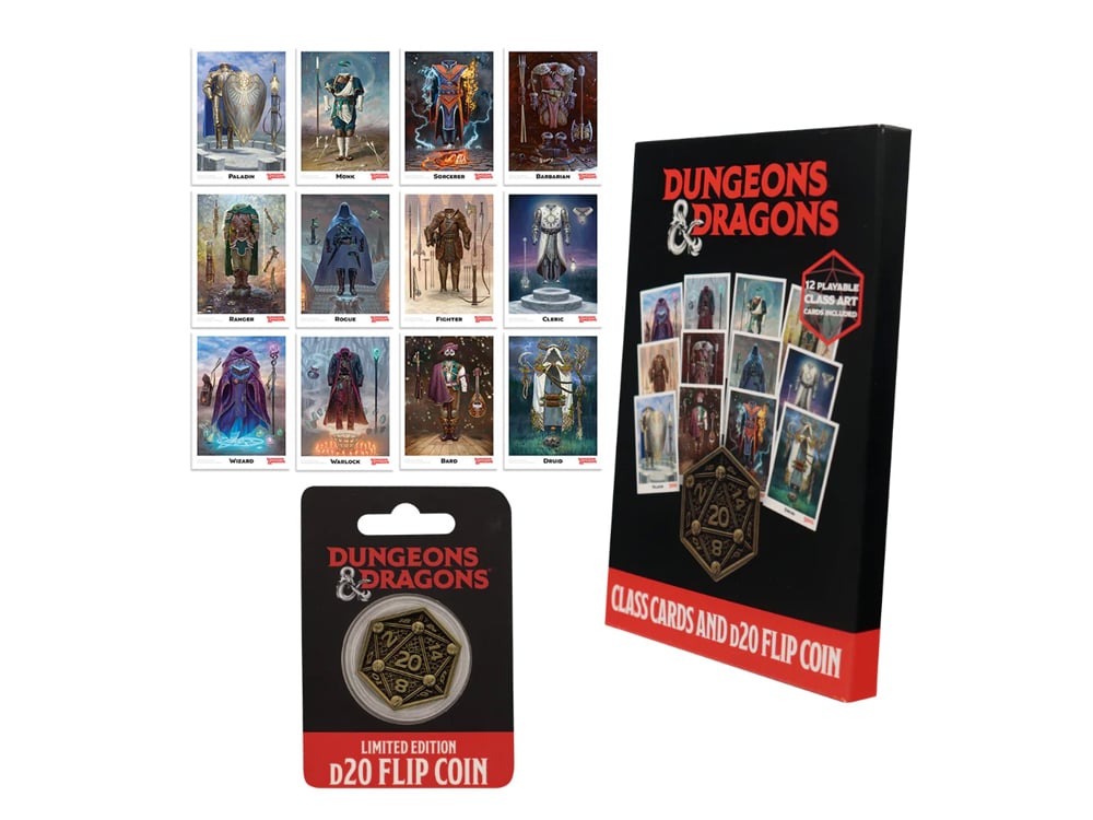 Fanattik Collectibles Dungeons & Dragons Class Cards and D20 Flip Coin Set - View 2
