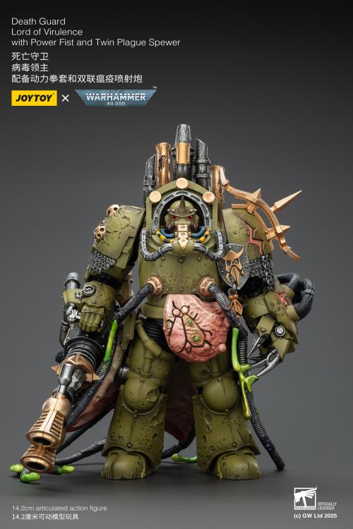 JoyToy Warhammer 40,000 Death Guard Lord of Virulence with Power Fist and Twin Plague Spewer 1/18 Scale Action Figure - View 3