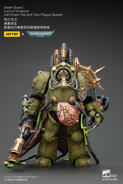 JoyToy Warhammer 40,000 Death Guard Lord of Virulence with Power Fist and Twin Plague Spewer 1/18 Scale Action Figure - View 3