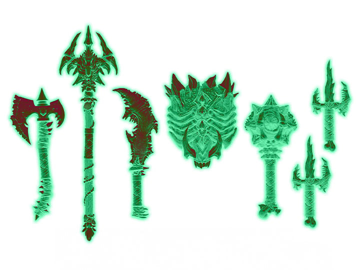 IgoStuff Monstors Weapons Pack #3 (Glow-in-the-Dark) Plastic Accessory Pack - View 2