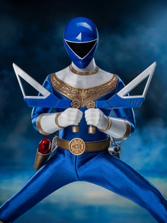 threezero Power Rangers Zeo FigZero Zeo Ranger III Blue 1/6 Scale Figure (Reissue), 12.08-Inch