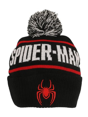 Bioworld Marvel Spider-Man Logo Black Cuff Beanie Hat in Acrylic