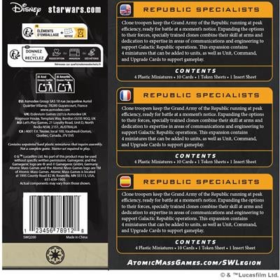 Atomic Mass Games Star Wars: Legion Republic Specialists Plastic Miniatures Personnel Pack - View 3