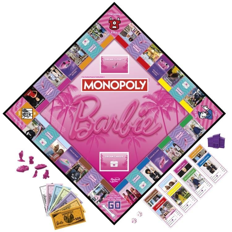 Hasbro Monopoly Barbie Edition Property-Trading Board Game - View 4