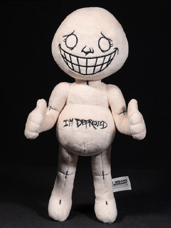 Scrambled Eggs Creative Stitched Souls I'm Depressed 12-Inch Polyester Plush