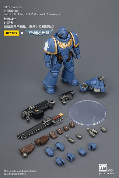 JoyToy Warhammer 40,000 Ultramarines Intercessor 1/18 Scale Plastic Action Figure 4.8-Inch - View 14