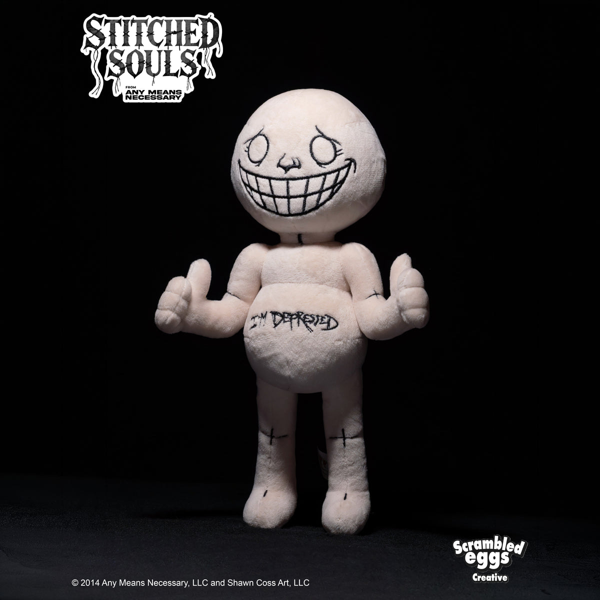 Scrambled Eggs Creative Stitched Souls I'm Depressed 12-Inch Polyester Plush - View 5