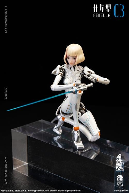 GUKE AI Agent Femella C3 Solid Color Edition 1/12 Scale 7-Inch Action Figure - View 9