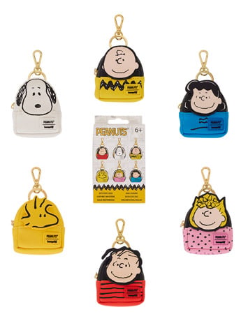 Loungefly Peanuts Random Mini Backpack Keychain Charm, 3-Inch Polyurethane