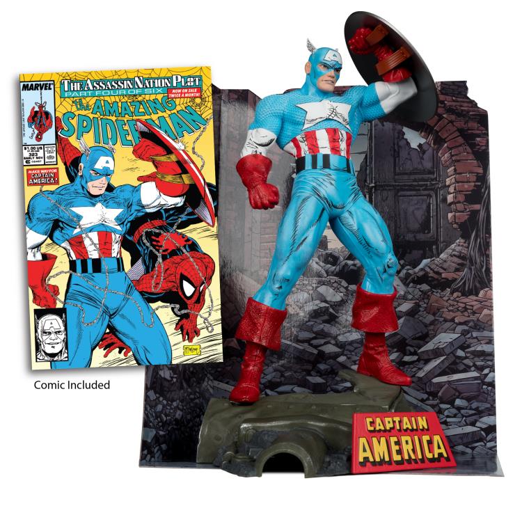 McFarlane Toys Marvel Comics Captain America (The Amazing Spider-Man #323) 1/6 Scale Action Figure - View 6