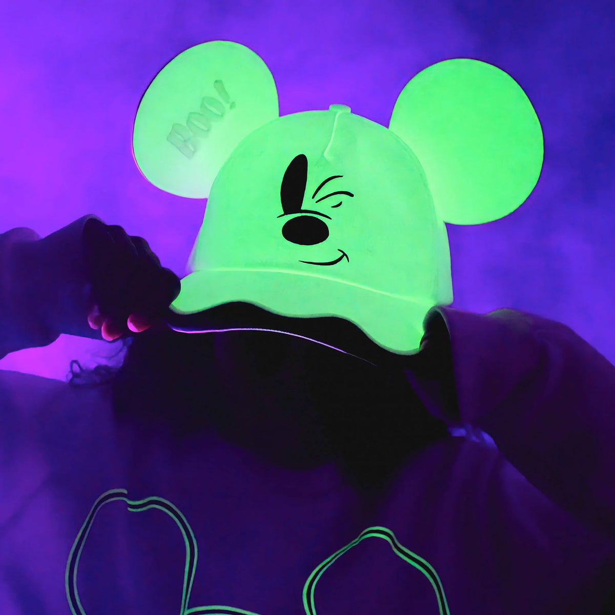 Cakeworthy Disney Mickey Mouse Ghost Ear Glow-in-the-Dark Hat - View 7
