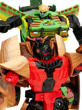 Hasbro Transformers Collaborative Jurassic Park x Transformers Tyrannocon Rex and JP93 Two-Pack