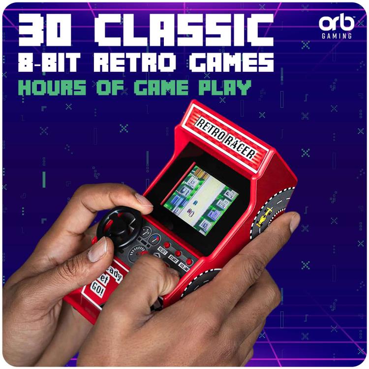 ThumbsUp! Orb Gaming Retro Mini Racing Arcade Machine with 30 Games (6-Inch) - View 4
