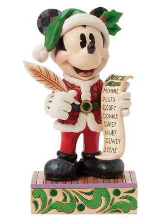 Enesco Mickey Mouse Disney Traditions Twenty Years of Magic Santa Mickey with List by Jim Shore 8-Inch Resin Figurine