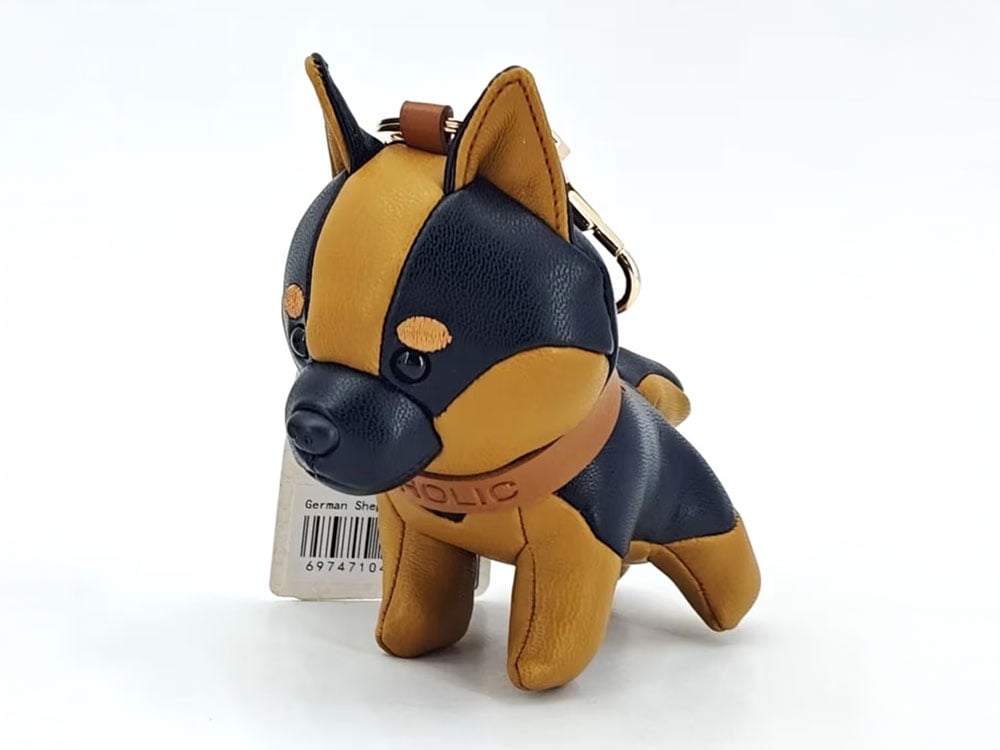 Locker Toys Leasholic German Shepherd Leather Plush Charm, 5.5-Inch - View 2