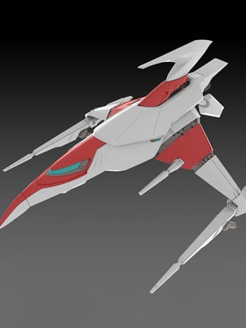 Plum Darius 3F-1B Silver Hawk Space Fighter 1/144 Scale Model Kit (Reissue)