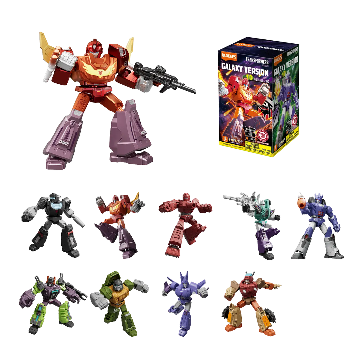 Blokees Transformers Galaxy Version 10 One Shall Stand Boxed Set of 9 Model Kits - View 3