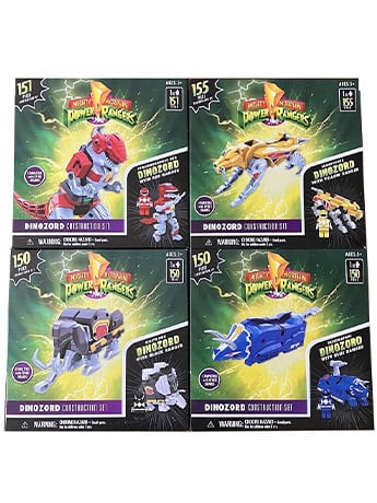 Forever Clever Mighty Morphin Power Rangers Dinozords Set of 4 Building Kits
