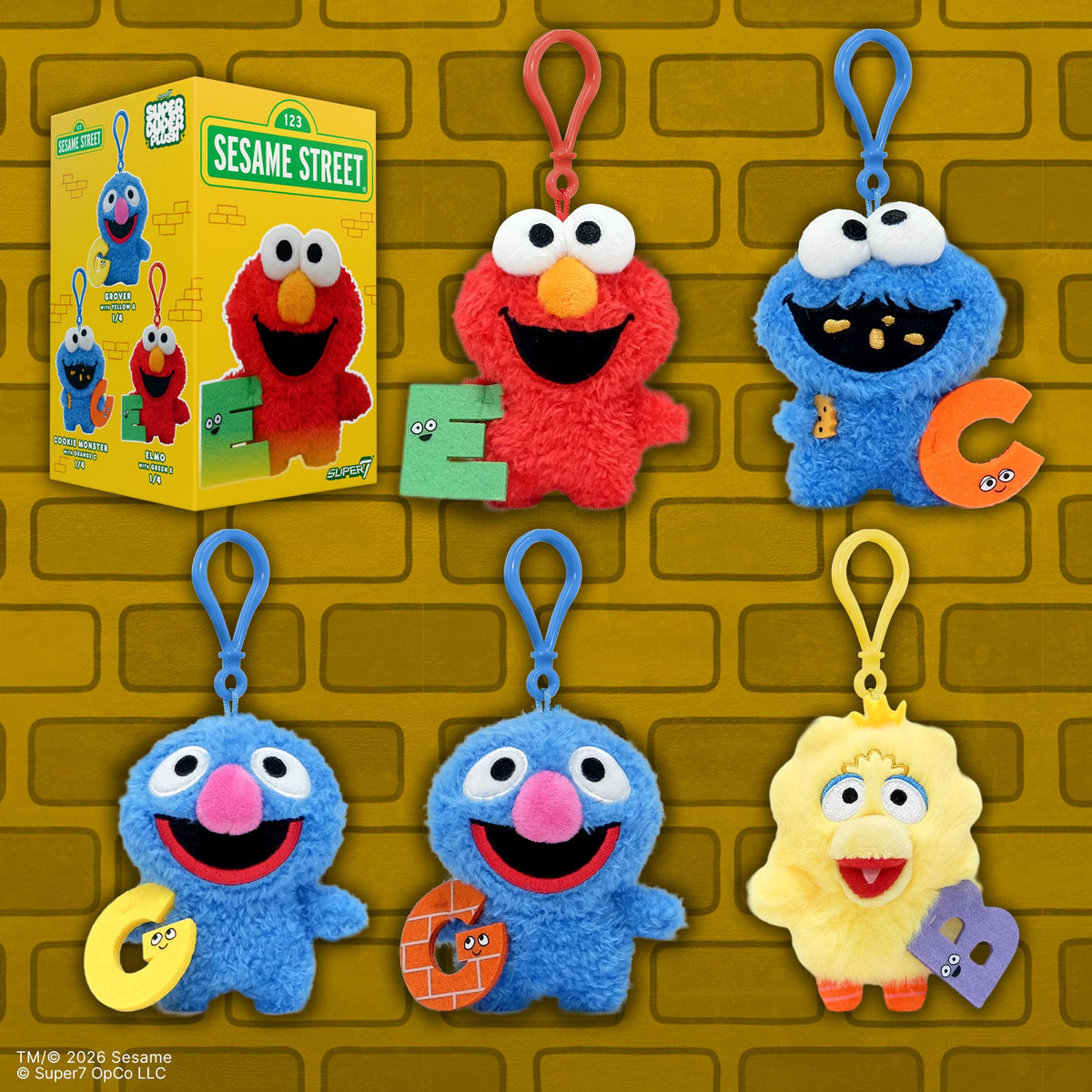 Super7 Sesame Street Super Duper Plush Box of 12 Random 4-Inch Plush Keychains - View 3