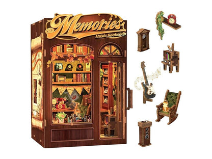 Robotime Memories Music Bookshop Book Nook Miniature Scene Model Kit - View 2