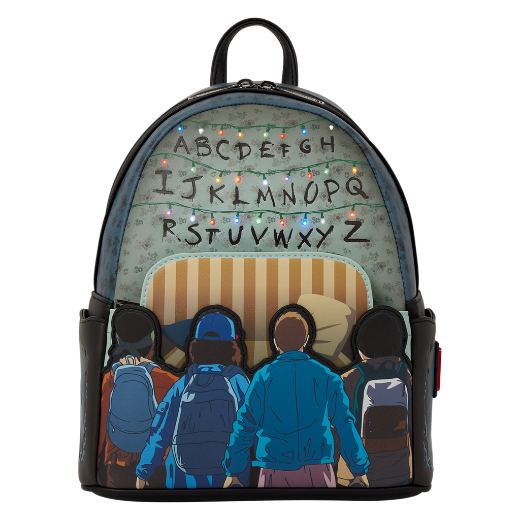 Loungefly Stranger Things 10th Anniversary Light-Up Mini Backpack with Eleven, Mike, Lucas, Dustin and Will - View 3