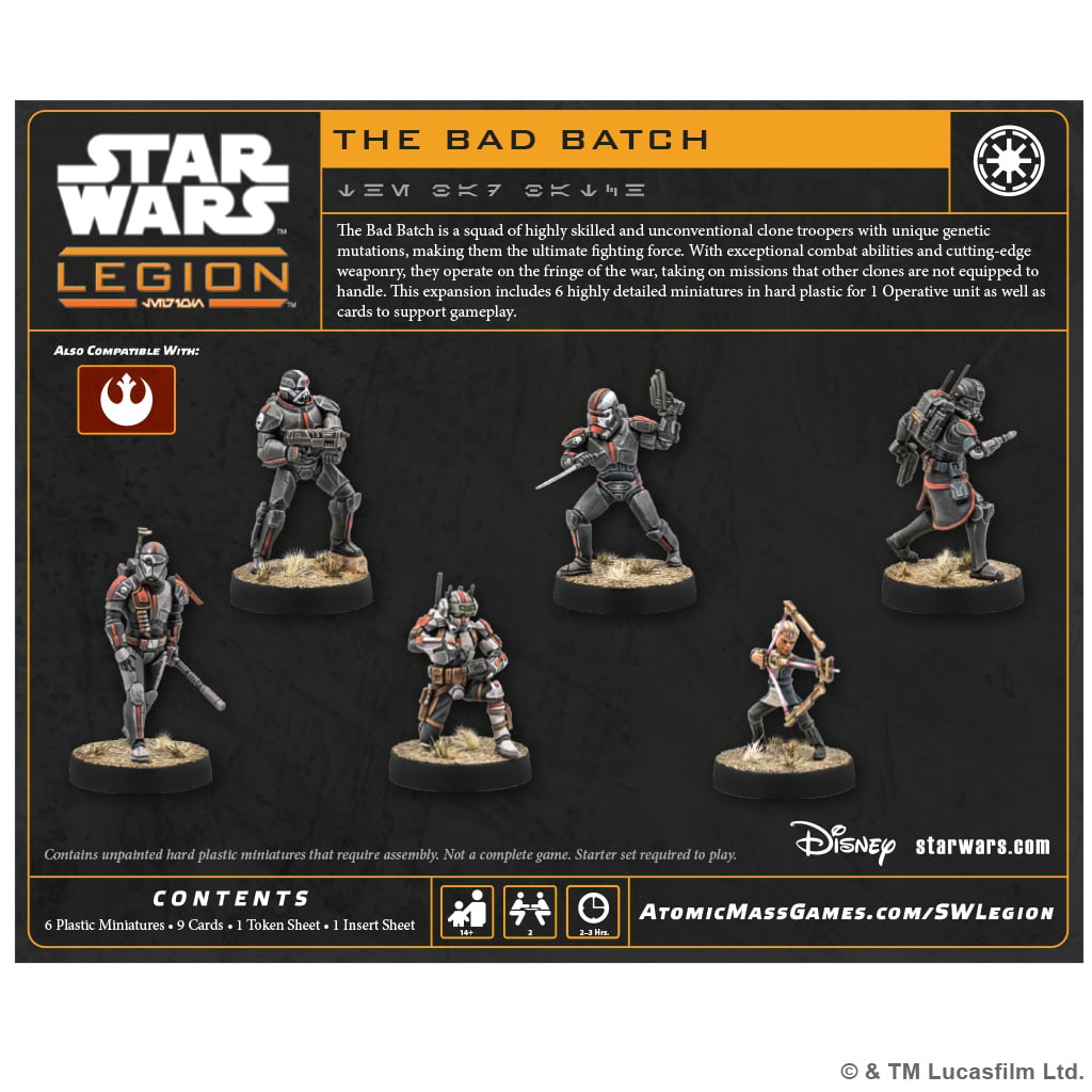 Atomic Mass Games Star Wars: Legion The Bad Batch Plastic Miniatures with Hunter, Tech, Crosshair, Wrecker - View 3