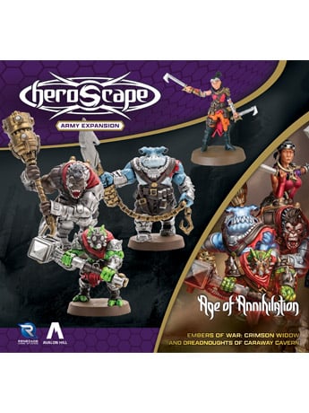 Renegade Game Studios Heroscape Crimson Widow and Dreadnoughts of Caraway Cavern Army Expansion Unpainted