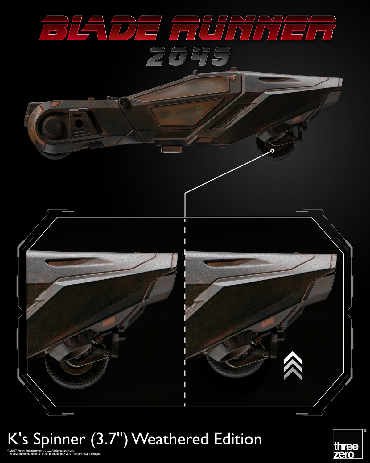 threezero Blade Runner 2049 K's Spinner Weathered Edition Exclusive Police Spinner Model - View 13