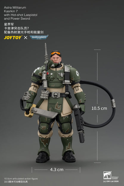 JoyToy Warhammer 40,000 Astra Militarum Kasrkin 7 with Hot-shot Laspistol and Power Sword 1/18 Scale Action Figure - View 11