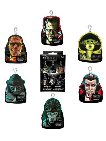 Loungefly Universal Monsters Random Mini Backpack Keychain Charm 3-Inch