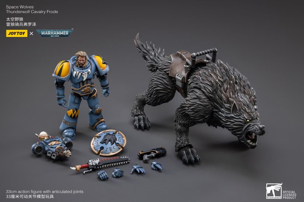 JoyToy Warhammer 40K Space Wolves Thunderwolf Cavalry Frode 1/18 Scale Figure - View 13