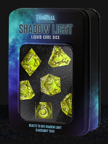 FanRoll Elixir Liquid Core Shadow Light Acrylic Dice Set
