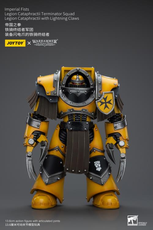 JoyToy Warhammer The Horus Heresy Imperial Fists Legion Cataphractii Terminator Squad Terminator with Lightning Claws 1/18 Scale Action Figure - View 4
