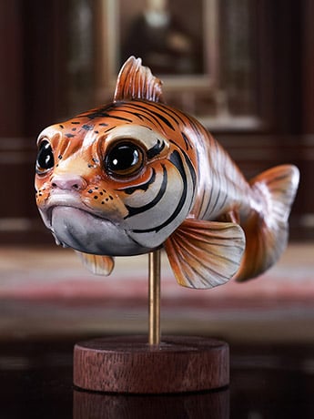 JxK.Studio Tiger-Growl Fish 4.3-Inch Resin and Metal Figure