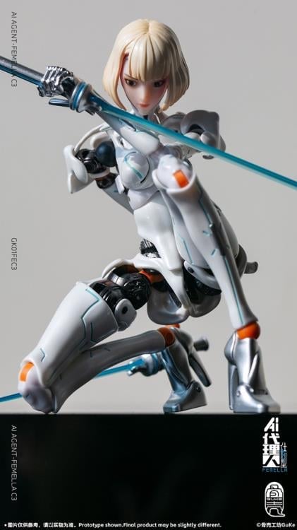 GUKE AI Agent Femella C3 Solid Color Edition 1/12 Scale 7-Inch Action Figure - View 13