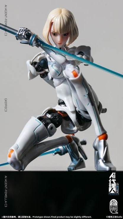GUKE AI Agent Femella C3 Solid Color Edition 1/12 Scale 7-Inch Action Figure - View 13