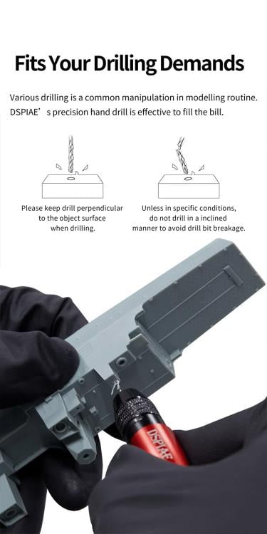 DSPIAE General Purpose Chuck Hand Drill Set Aluminum Hobby Drill for Models - View 7