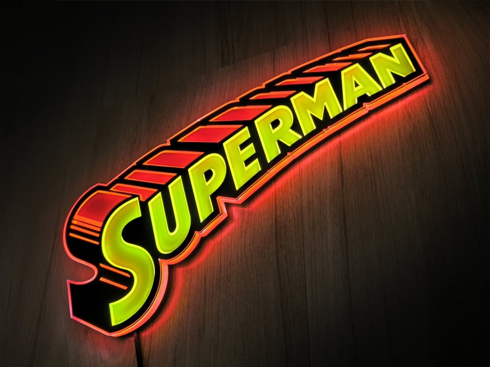 Brandlite DC Classics DC Comics Superman Retro LED Logo Sign (5-Inch) - View 2